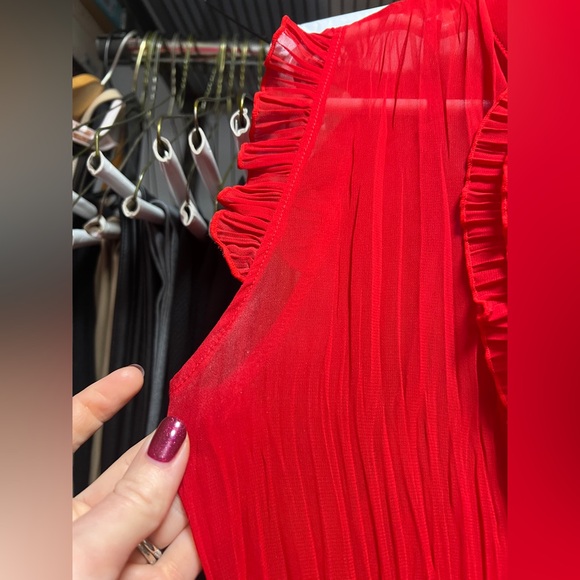 Red Ruffle Mini Dress - Picture 4 of 4